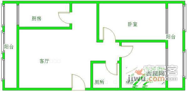 南玻公寓2室2厅1卫98㎡户型图