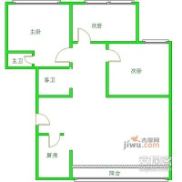 碧园公寓3室2厅2卫178㎡户型图