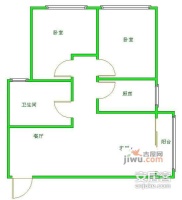 经典坐标2室2厅1卫110㎡户型图