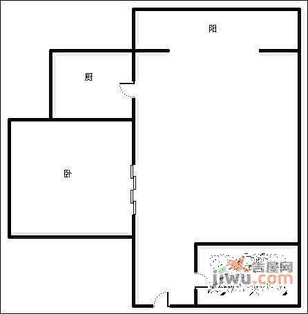 千和茗居1室1厅1卫48㎡户型图