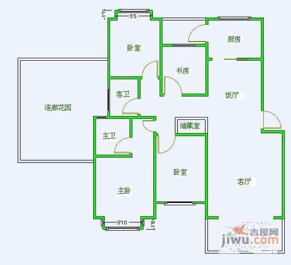 翰林南城4室2厅2卫177㎡户型图