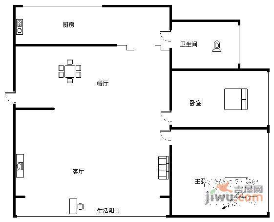 全兴小区2室2厅1卫93㎡户型图