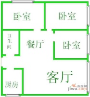 校园春天3室2厅1卫120㎡户型图