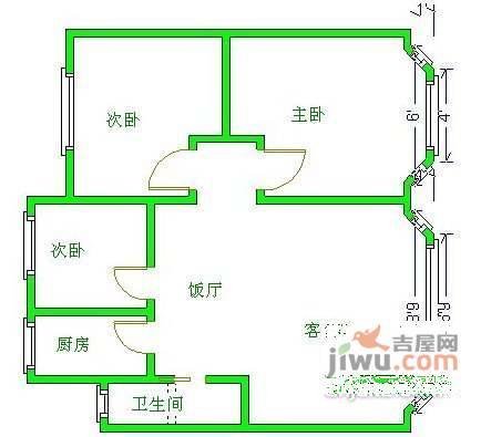 紫荆嘉苑3室2厅1卫139㎡户型图