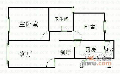 森宇音乐花园2室2厅1卫89㎡户型图