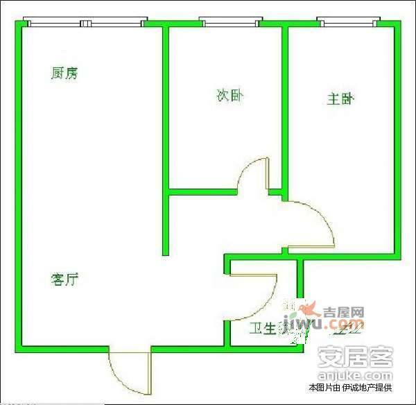 鸿运之星2室2厅1卫99㎡户型图