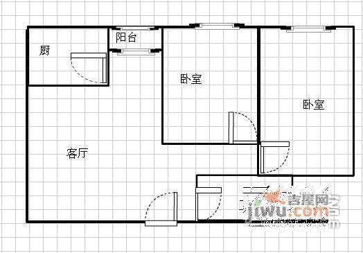 鸿运之星2室2厅1卫99㎡户型图