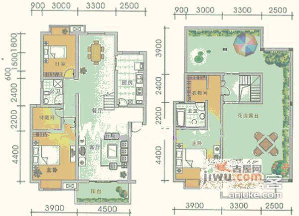 枫渡莱茵4室2厅2卫182㎡户型图