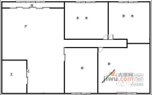 水岸格林3室2厅2卫122㎡户型图