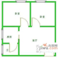 庭芳苑2室1厅1卫67㎡户型图