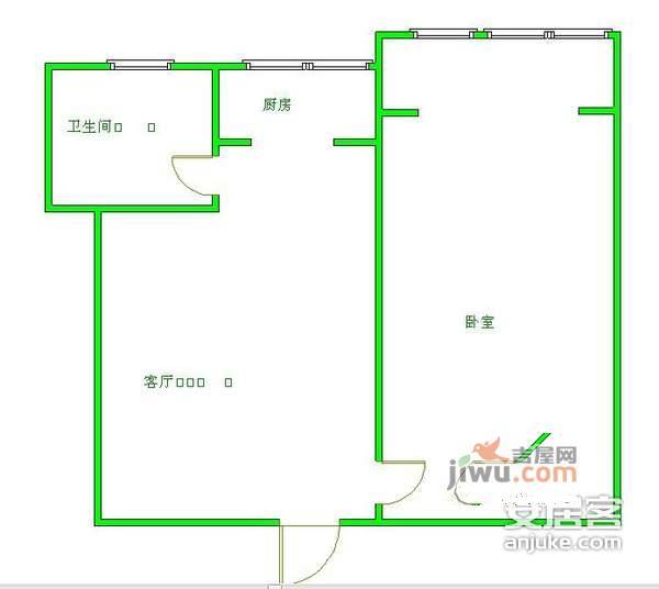 青羊东一路小区1室1厅1卫49㎡户型图