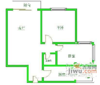 香木林新城2室1厅1卫85㎡户型图