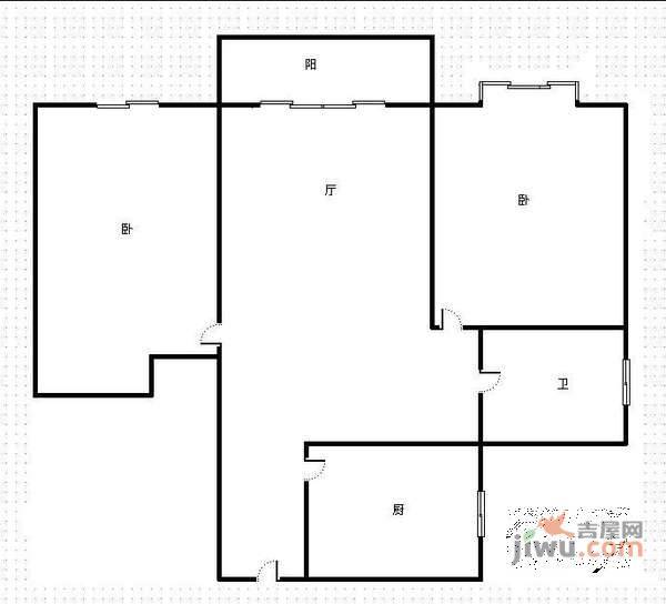 大陆紫云金沙2室2厅1卫93㎡户型图