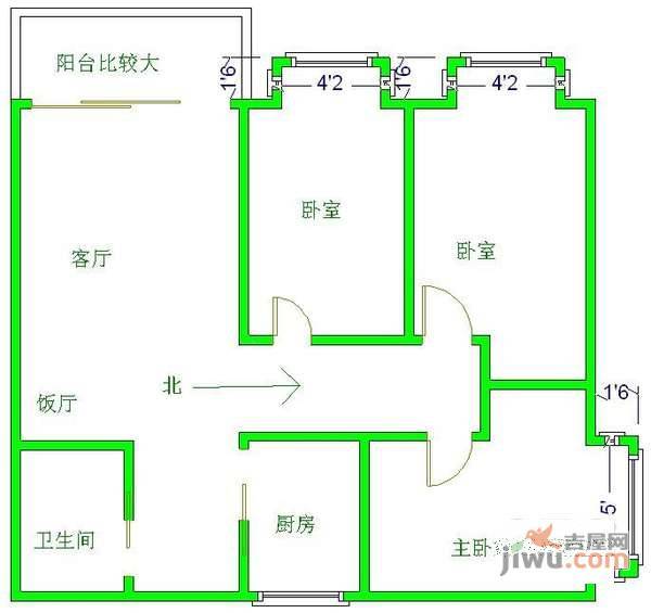 大陆紫云金沙3室2厅2卫131㎡户型图