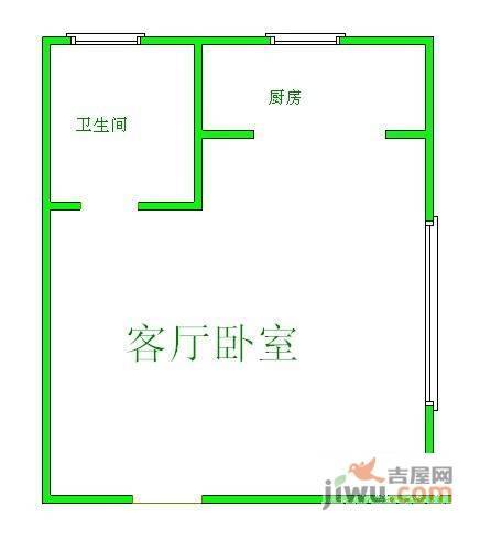 花好月圆1室0厅1卫45㎡户型图