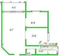 新沙河阳光水岸2室2厅1卫85㎡户型图