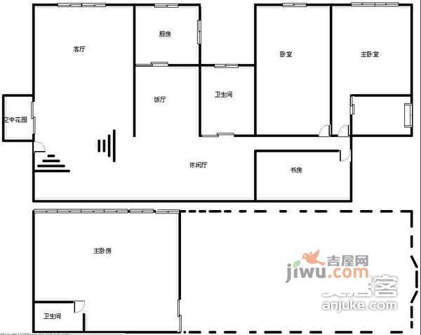 格林花园4室3厅2卫206㎡户型图