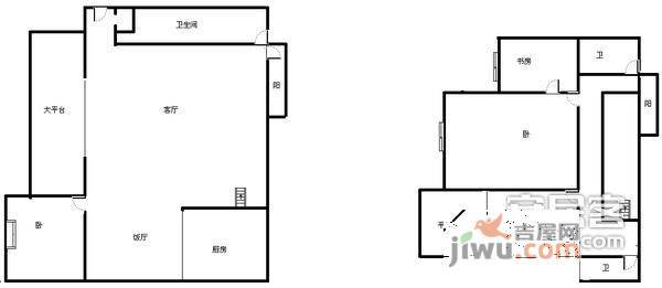 依云镇3室2厅2卫132㎡户型图