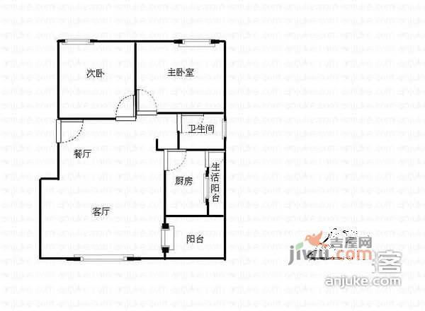 依云镇2室2厅1卫132㎡户型图