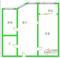 锦宏纳米爱邸1室1厅1卫57㎡户型图