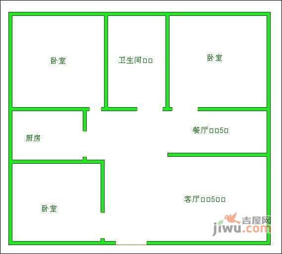 金仙桥小区3室2厅1卫108㎡户型图