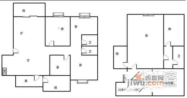 燕沙庭院4室2厅2卫190㎡户型图