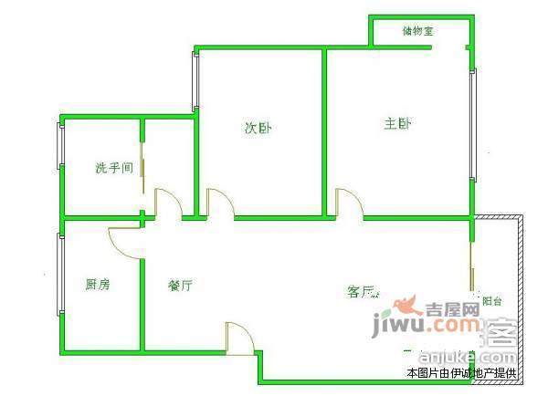 东晖花园1区2区2室2厅1卫88㎡户型图