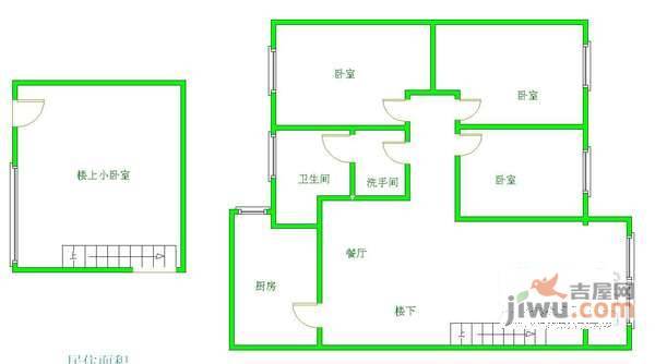 交大智能小区2期3室2厅1卫106㎡户型图