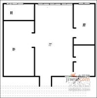 水岸银座1室1厅1卫62㎡户型图