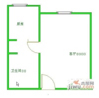 圃园小筑1室0厅1卫44㎡户型图