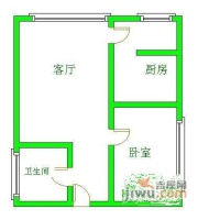 圃园小筑1室1厅1卫55㎡户型图