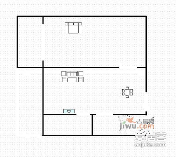 菁华园1室1厅1卫53㎡户型图