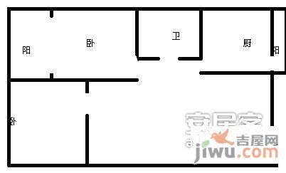 锦绣西苑2室2厅1卫87㎡户型图