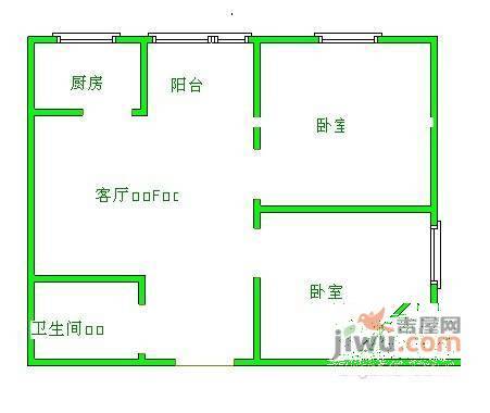 伊顿社区2室1厅1卫75㎡户型图