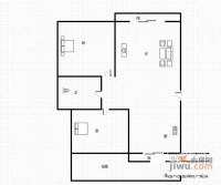 华都星公馆2室2厅1卫107㎡户型图