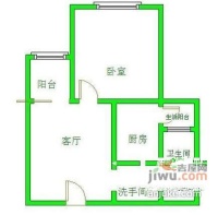 上霖东方1室1厅1卫56㎡户型图