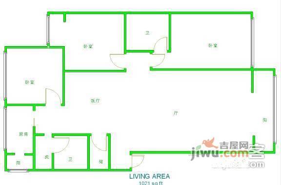 九里西苑A区3室2厅2卫146㎡户型图