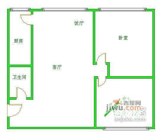 为民新村2室2厅1卫83㎡户型图