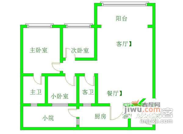 上行东方3室2厅2卫131㎡户型图