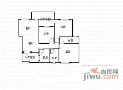 七彩花都B区3室2厅2卫160㎡户型图