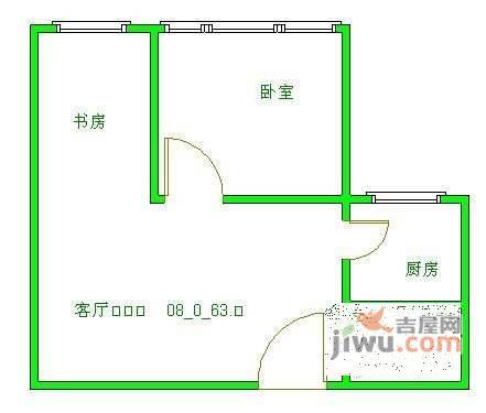 南府锦1室1厅1卫61㎡户型图