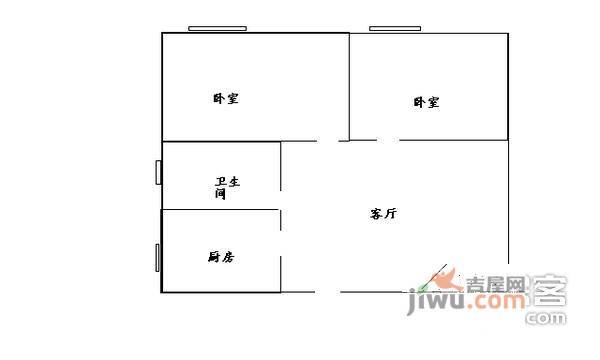 南府锦2室1厅1卫95㎡户型图