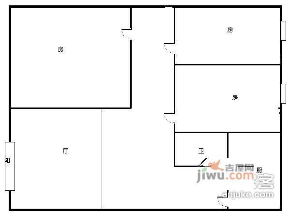 南府锦3室2厅1卫132㎡户型图