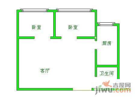 南府锦2室1厅1卫95㎡户型图