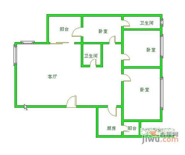 南府锦3室2厅1卫132㎡户型图