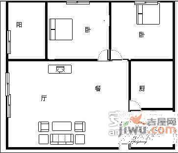 南府锦2室2厅1卫97㎡户型图