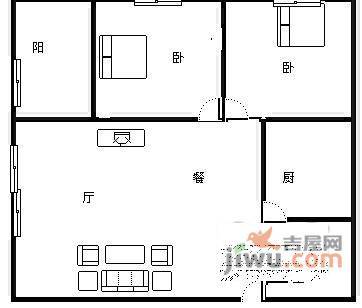 南府锦2室2厅1卫97㎡户型图