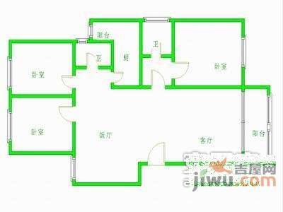 绿城花园3室2厅2卫164㎡户型图