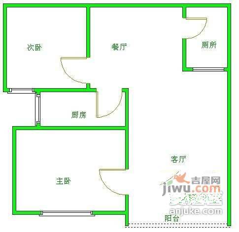 圣沅汇景樱桃季2室2厅2卫85㎡户型图