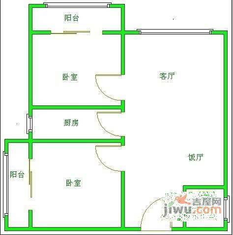 圣沅汇景樱桃季2室1厅1卫85㎡户型图